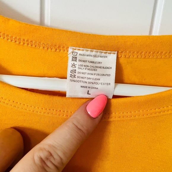 Be Joyful graphic tee. EUC. Bright mustard yellow with black graphic. Oversized - Picture 2 of 2